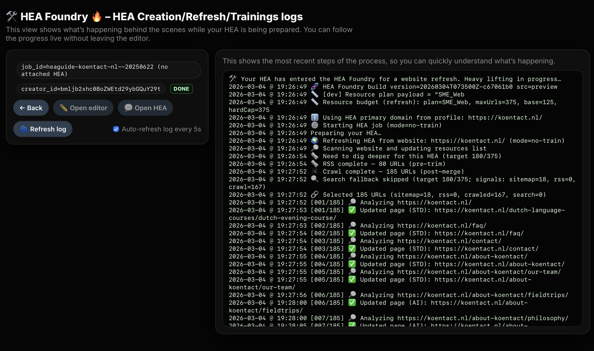 Foundry interface screenshot